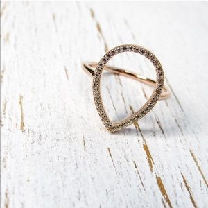 Rose Gold Sterling Silver Teardrop Ring